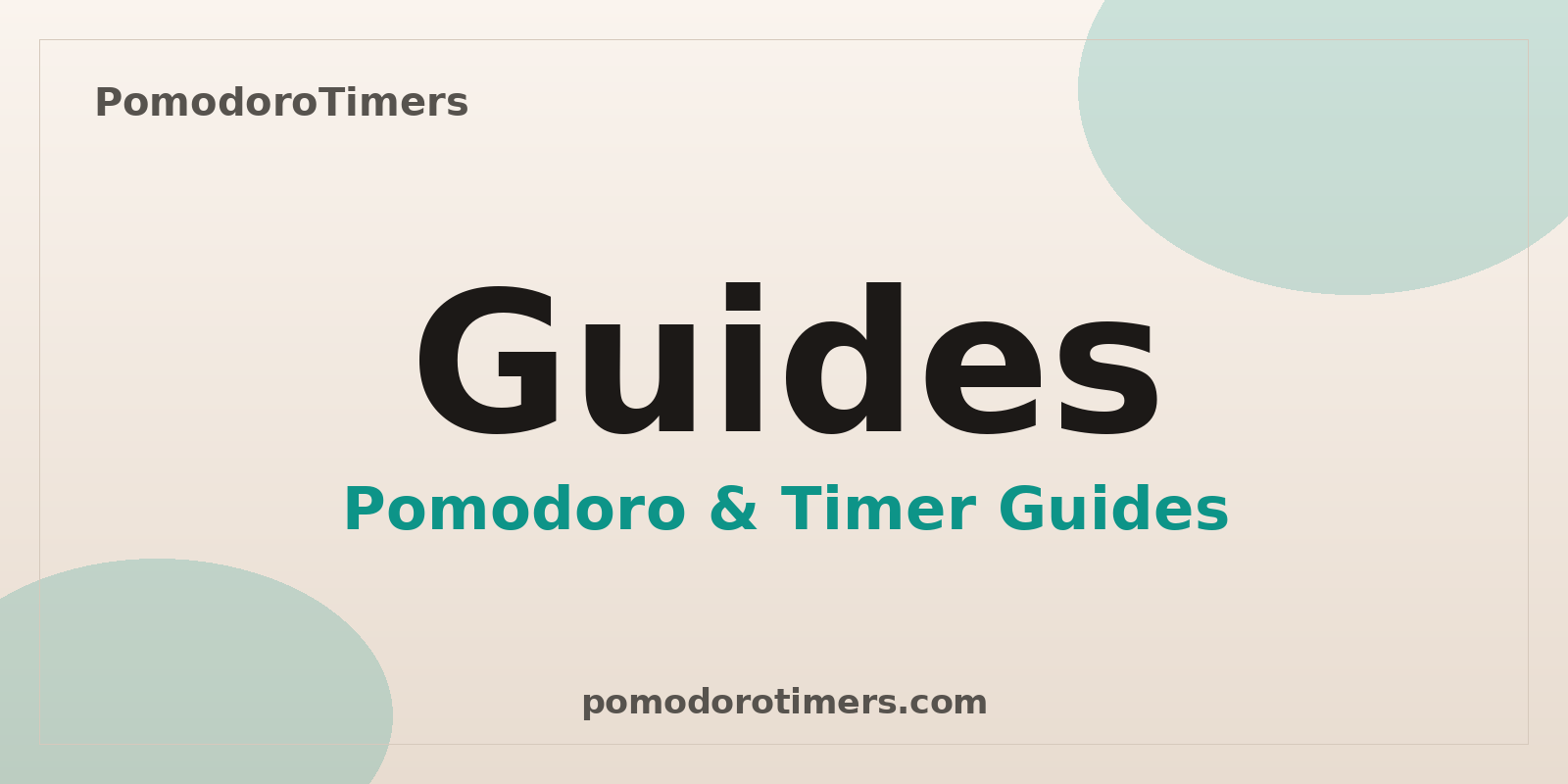 Focus & timer guides – PomodoroTimers
