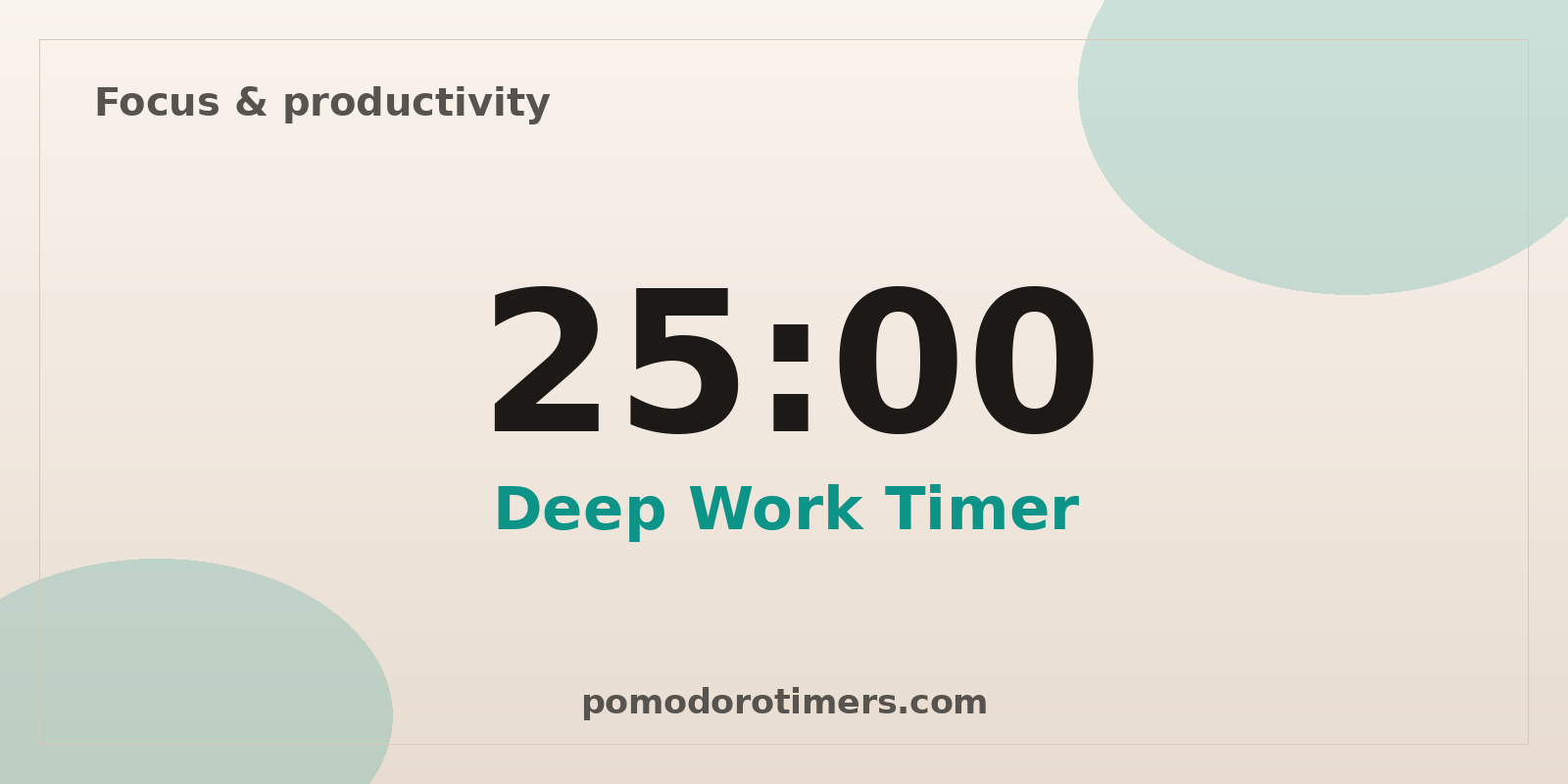 25 minute timer for deep work – free online countdown
