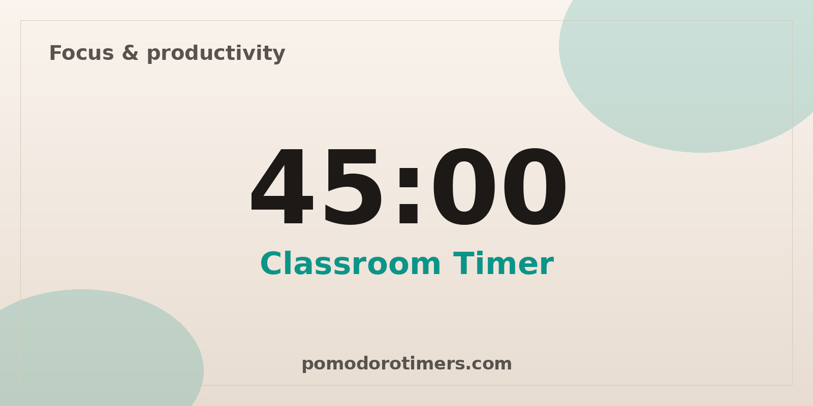 Classroom timer for teachers – 45 minute period clock