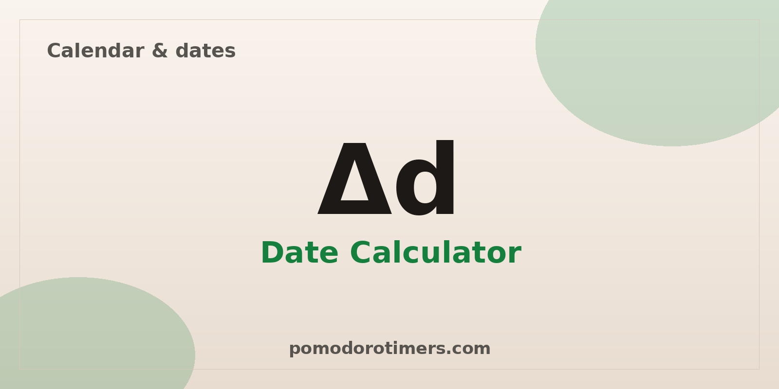 Date calculator days between two dates – free online date math share card