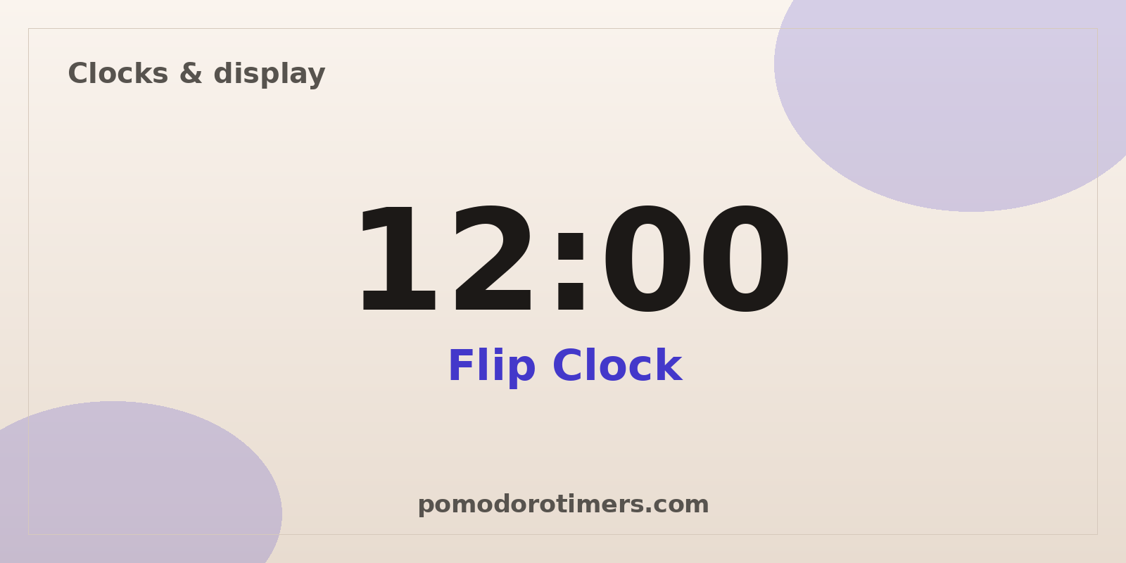 Flip clock fullscreen display – free online split-flap clock share card