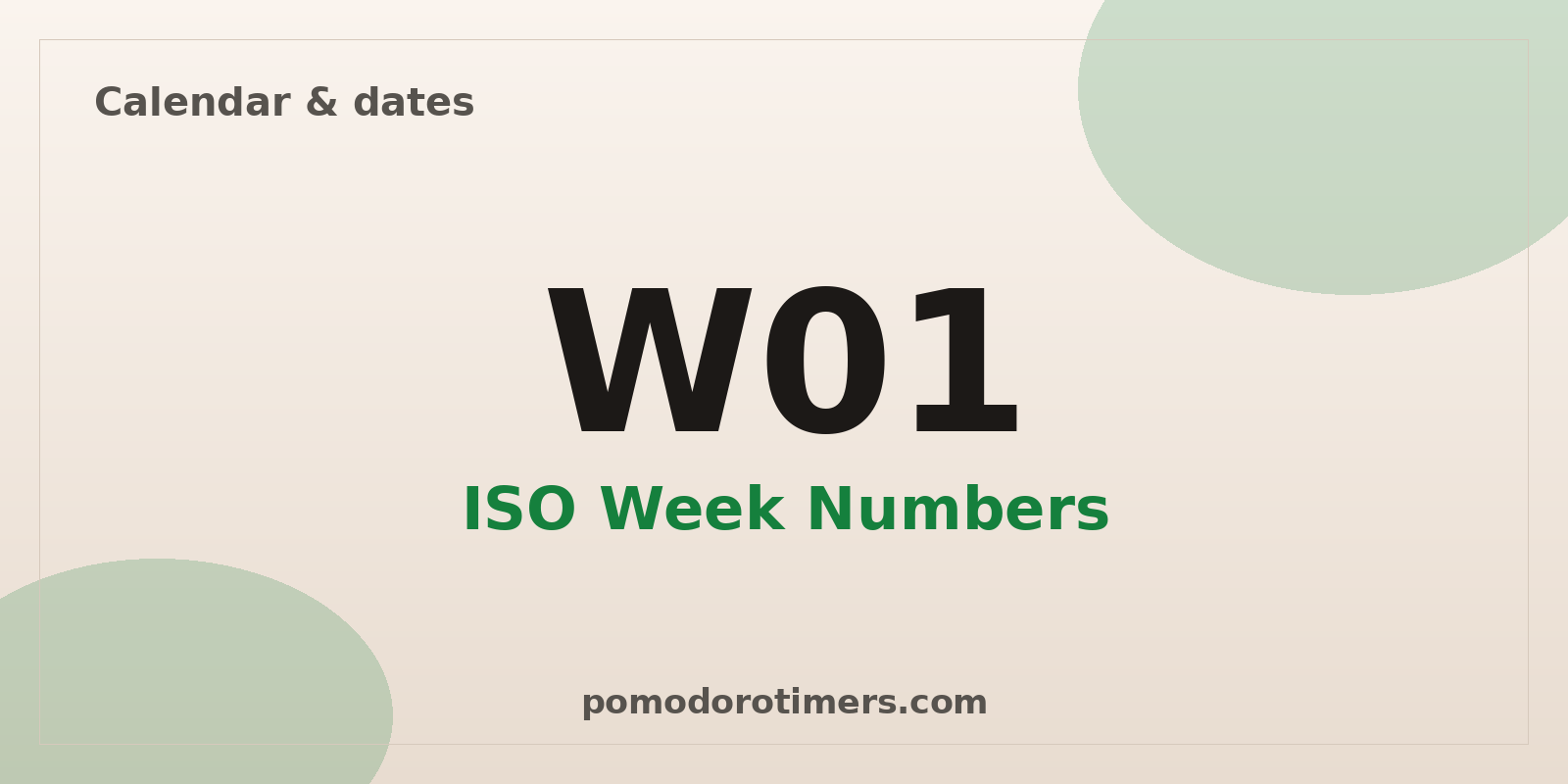 ISO week numbers explained – free online week number share card