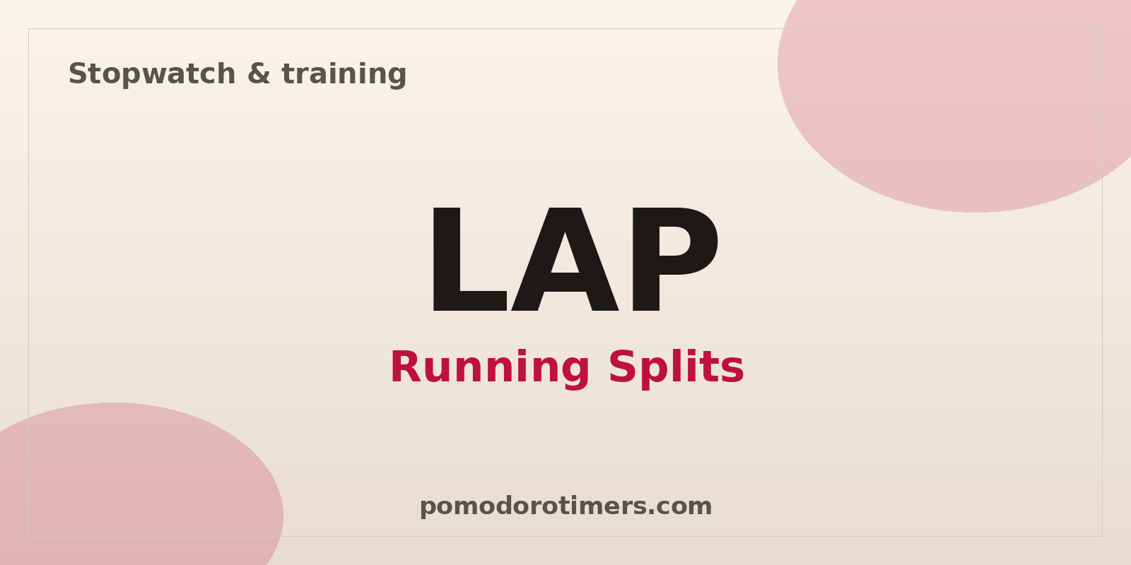 Running splits and pace stopwatch guide – free online lap timer share card