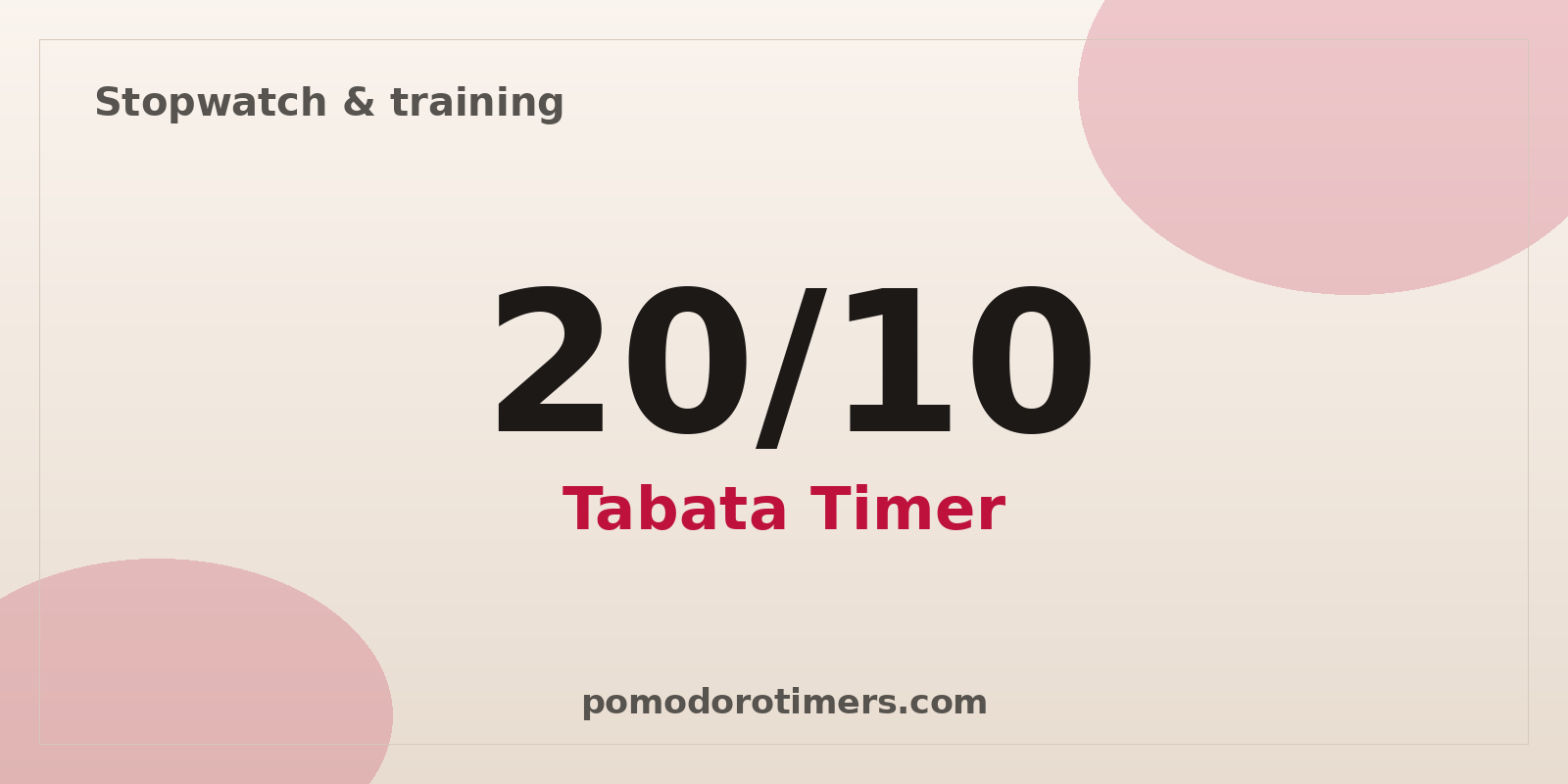 Tabata timer 20/10 eight rounds – free online interval timer share card